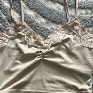 Elegant Cream Lace Trim Cami